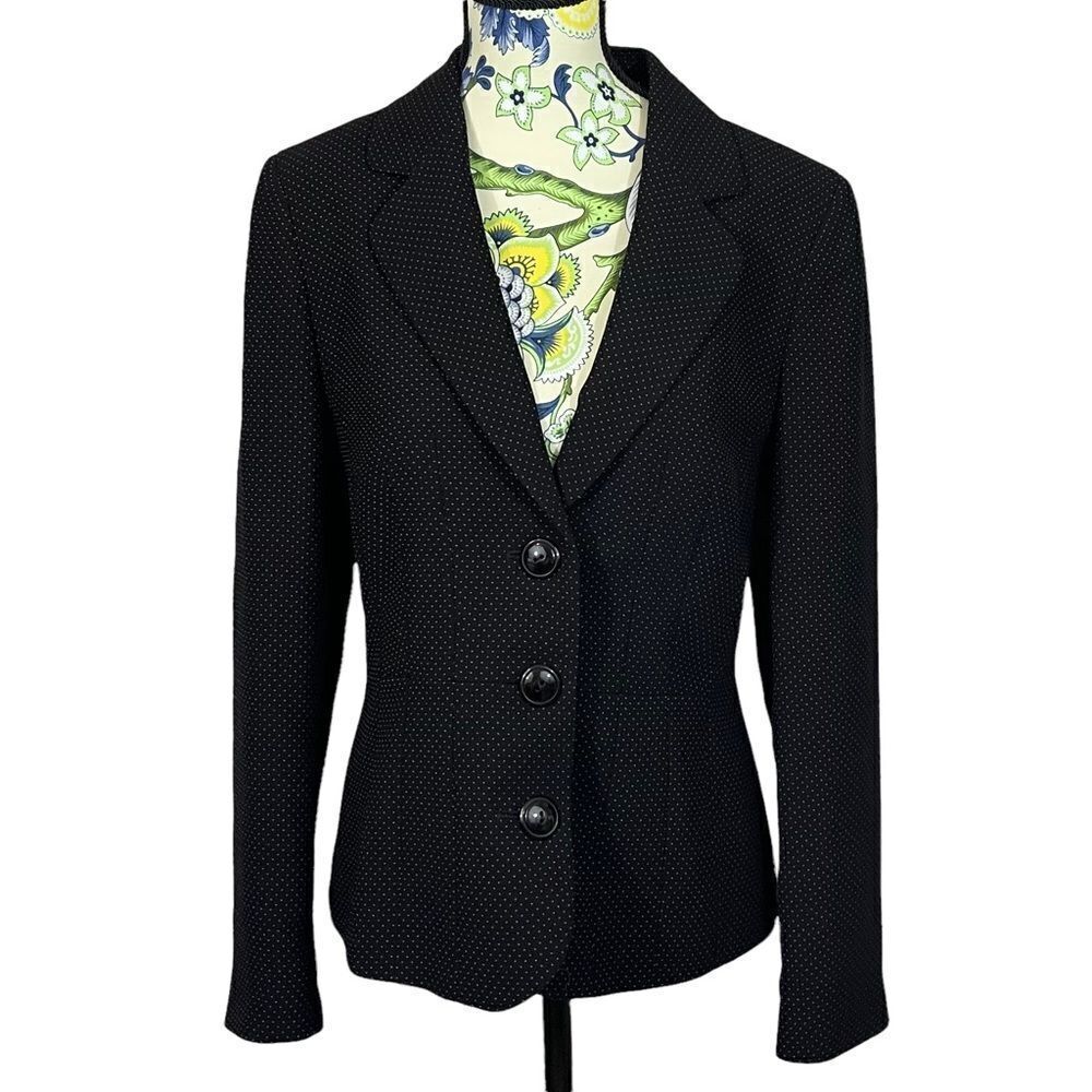 Precis Black with White Dots 3 Button Blazer Size 6